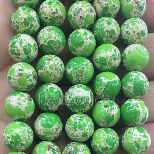 round green synthetic Imperial Jasper beads