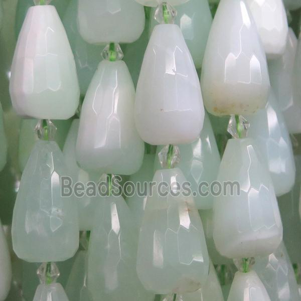 lt.green Opal Jasper Beads, faceted teardrop