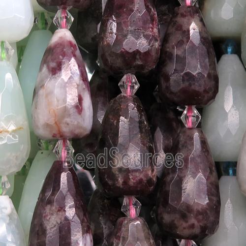 gemstone bead, faceted teardrop