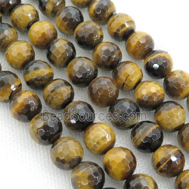 natural tiger eye stone beads, faceted round