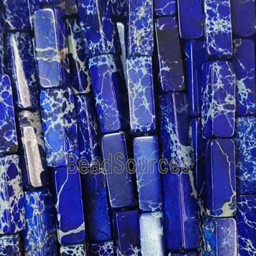 royal blue Imperial Jasper tube beads