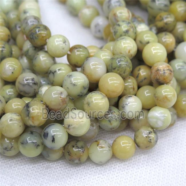 yellow Opal stone beads, round