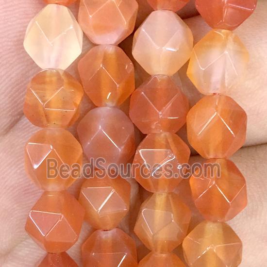 natural Carnelian Agate Beads, faceted round