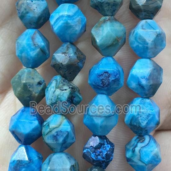 blue Crzay Agate beads, faceted round