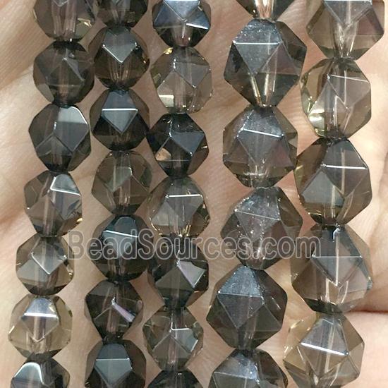 faceted round Smoky Quartz beads