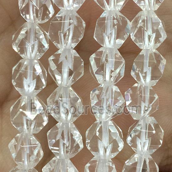 faceted round Clear Quartz beads