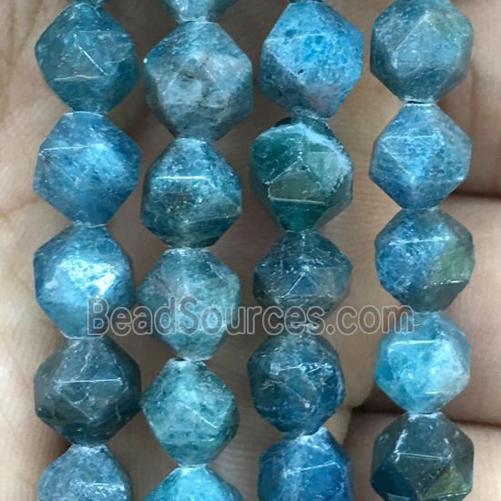 faceted round Blue Apatite beads