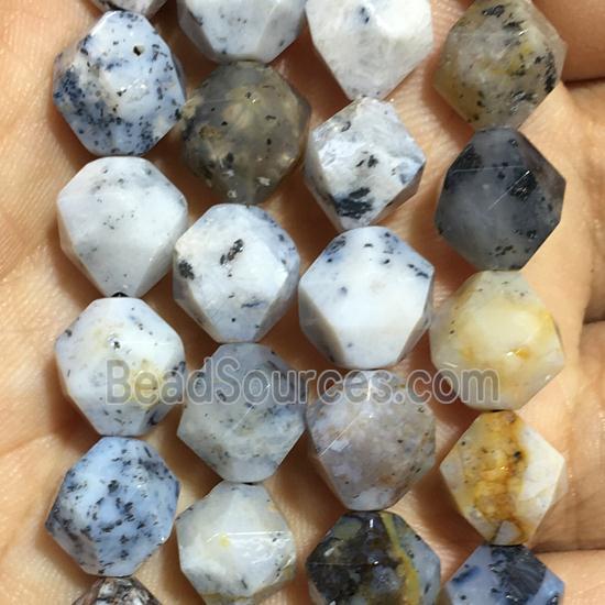 Brazilian Moss Agate Beads, faceted round