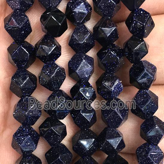 blue sandStone beads, faceted round