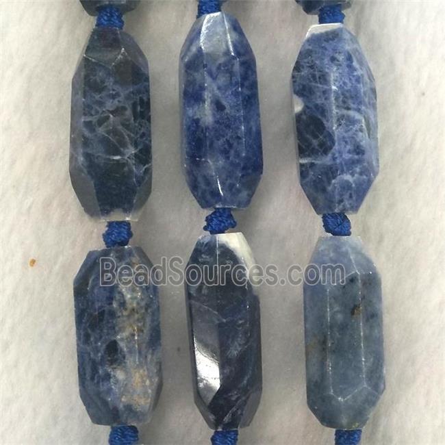 blue Sodalite beads, faceted rice