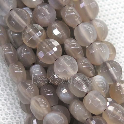 gray Moonstone beads, faceted circle