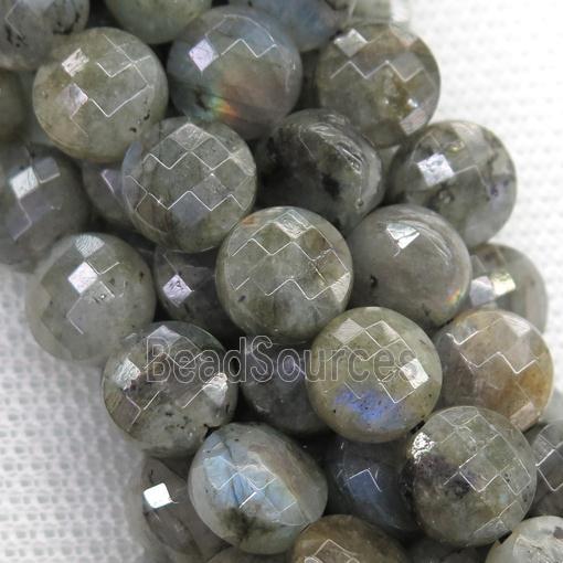 Labradorite beads, faceted circle