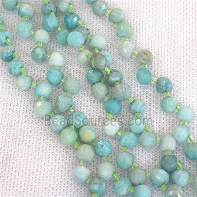 Chinese Amazonite beads, faceted teardrop, top-drilled