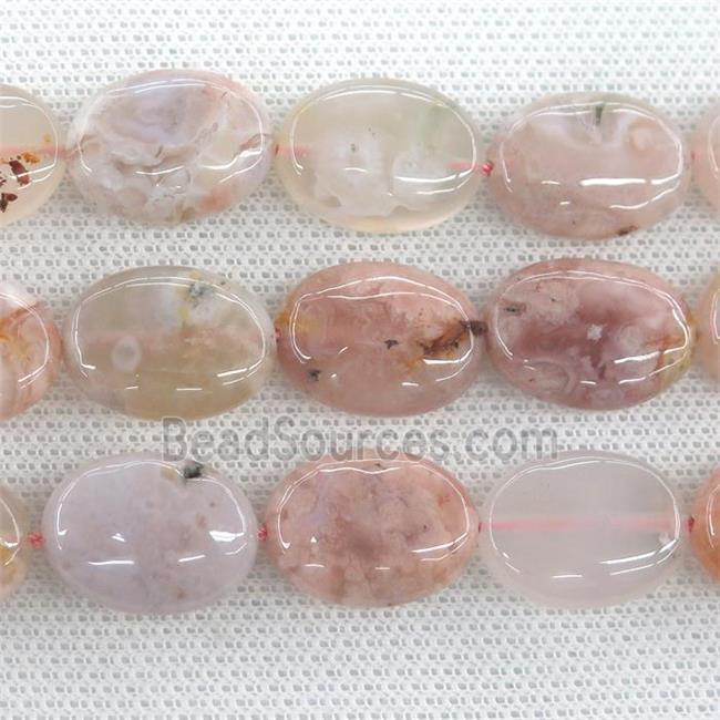 natural Cherry blossom Agate oval beads