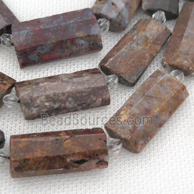 Pietersite Jasper beads, faceted rectangle