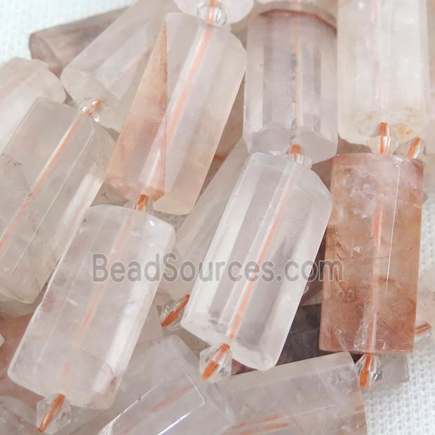 red Hematoid Quartz Beads, faceted rectangle