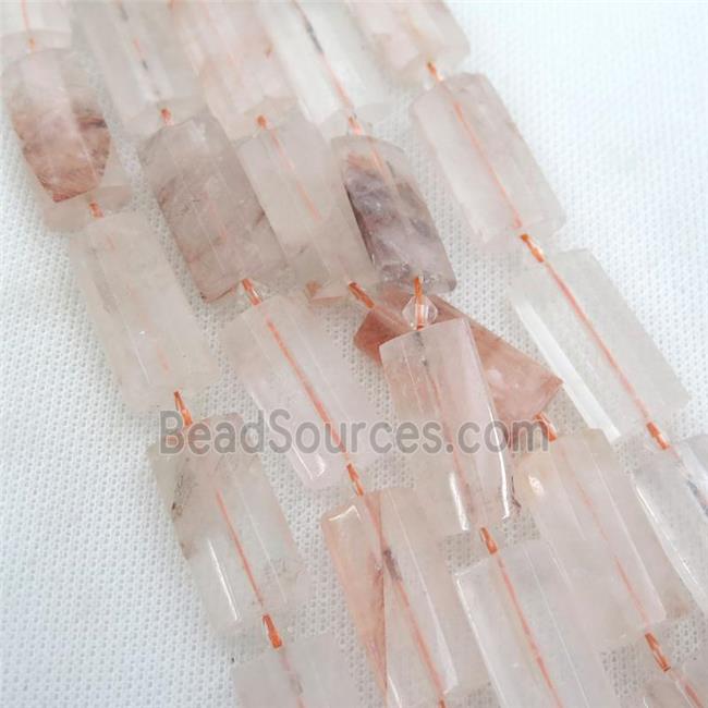 red Hematoid Quartz Beads, faceted rectangle