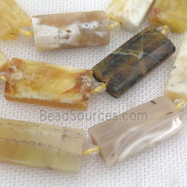 yellow Opal Stone Beads, faceted rectangle