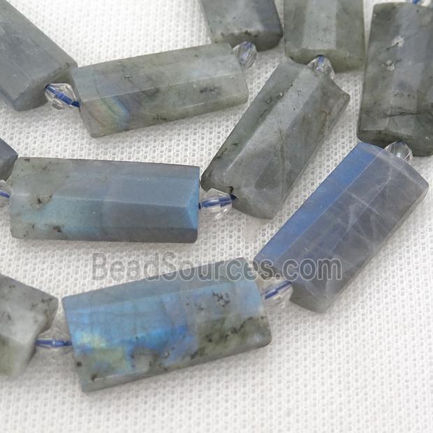 Labradorite Beads, faceted rectangle