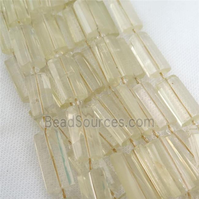 lemon Quartz Beads, faceted rectangle