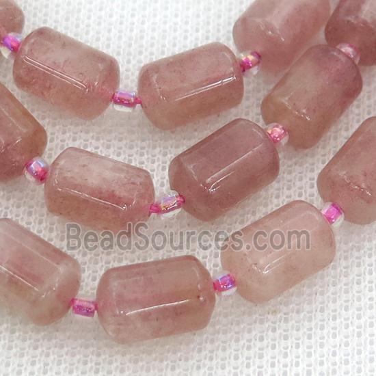 Strawberry Quartz tube beads