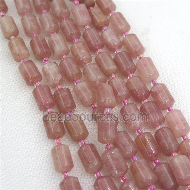 Strawberry Quartz tube beads