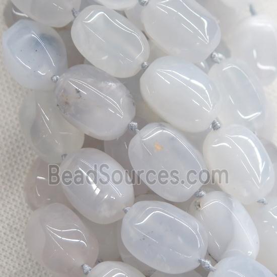 lt.blue Chalcedony Agate oval beads