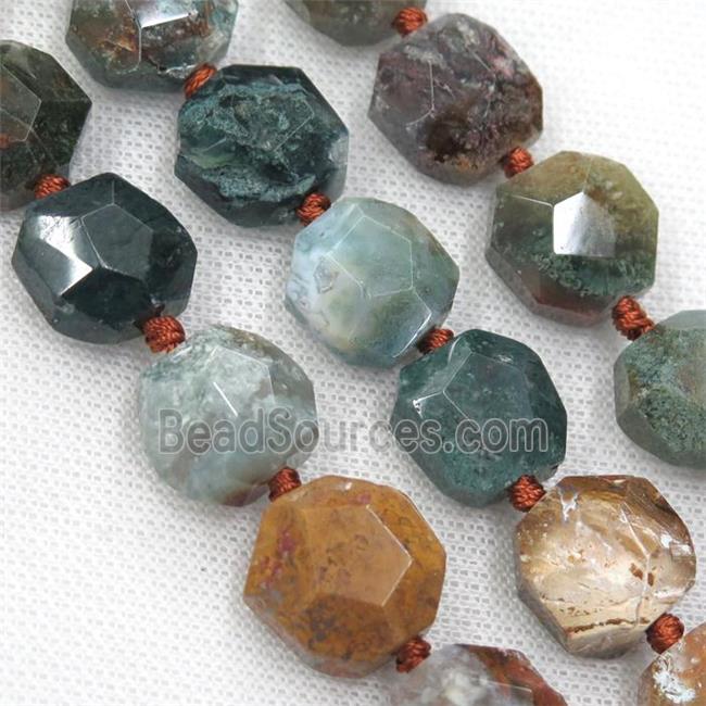 Ocean Agate beads, faceted freeform