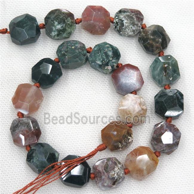 Ocean Agate beads, faceted freeform