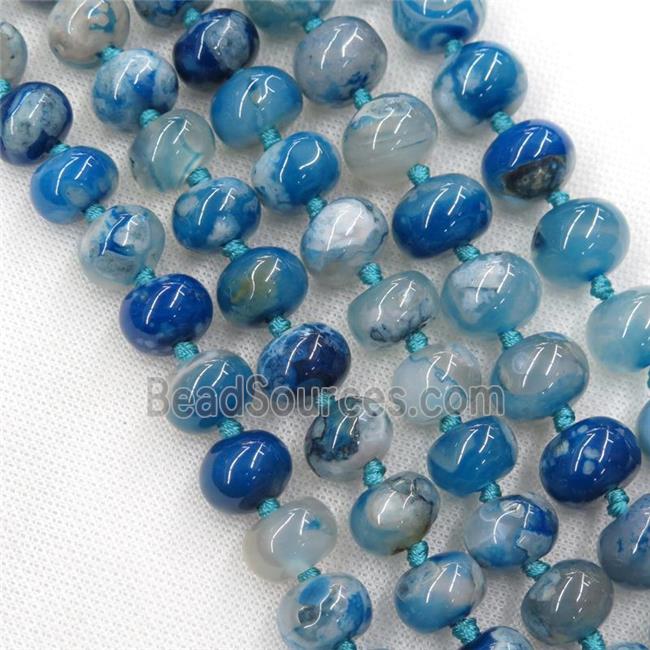 blue Cherry blossom Agate rondelle beads