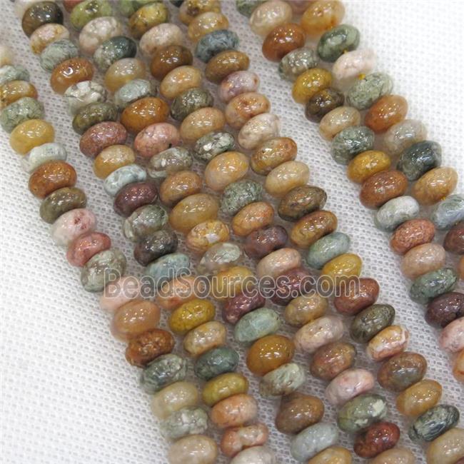 Ocean Agate rondelle beads