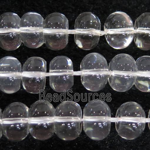 smooth rondelle Clear Quartz Beads