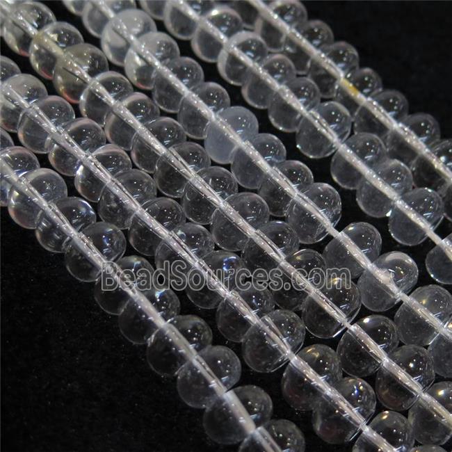 smooth rondelle Clear Quartz Beads