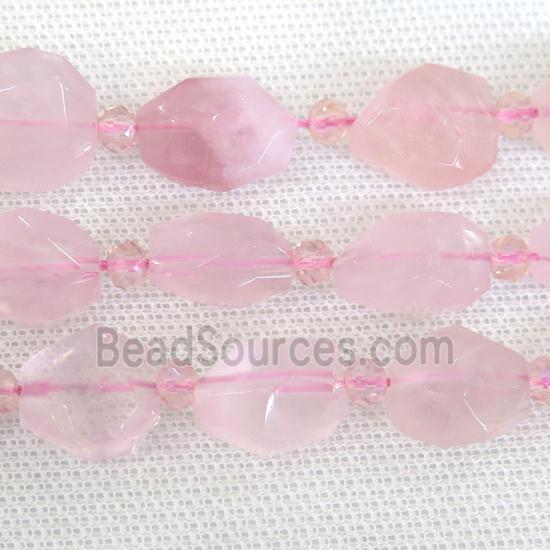 pink Rose Quartz Irregular Beads