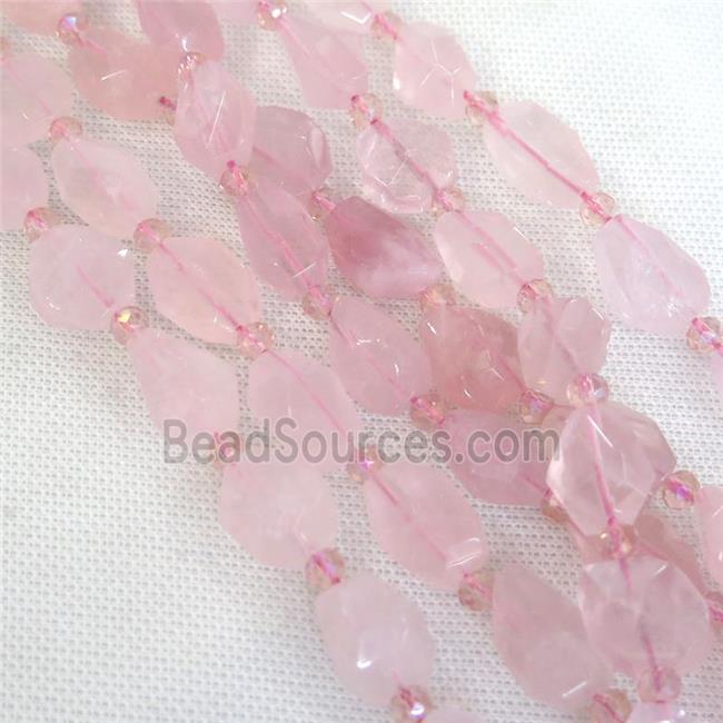 pink Rose Quartz Irregular Beads