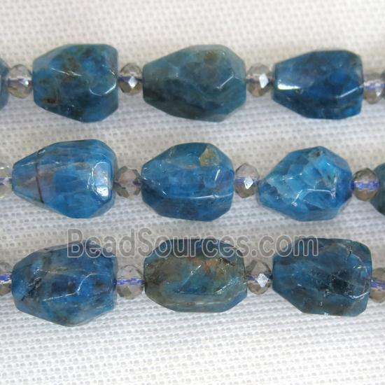 blue Apatite beads, freeform