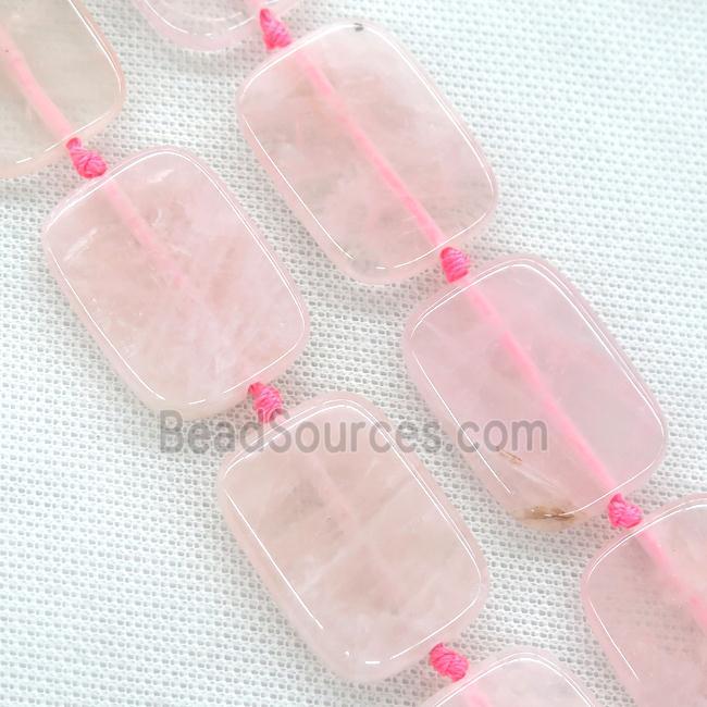 Rose Quartz Beads, rectangle