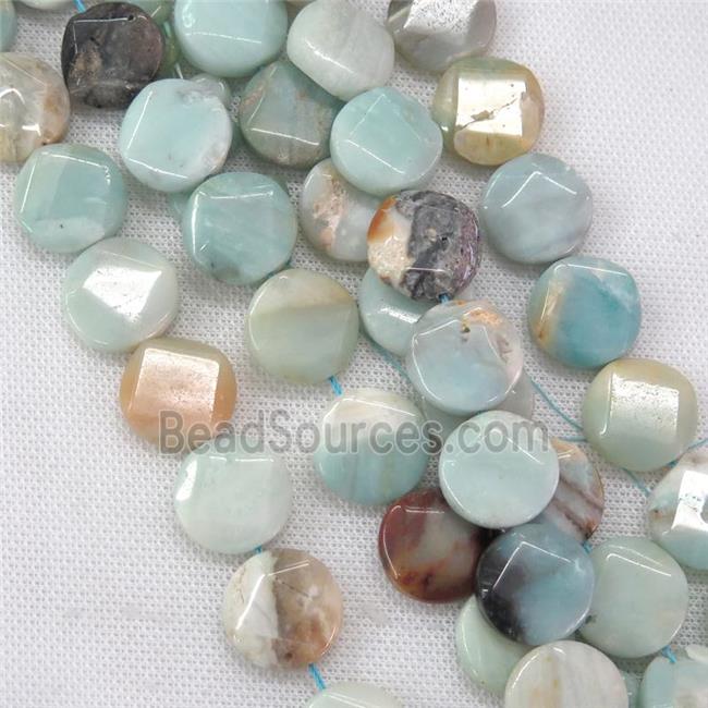 Chinese Amazonite beads, faceted circle