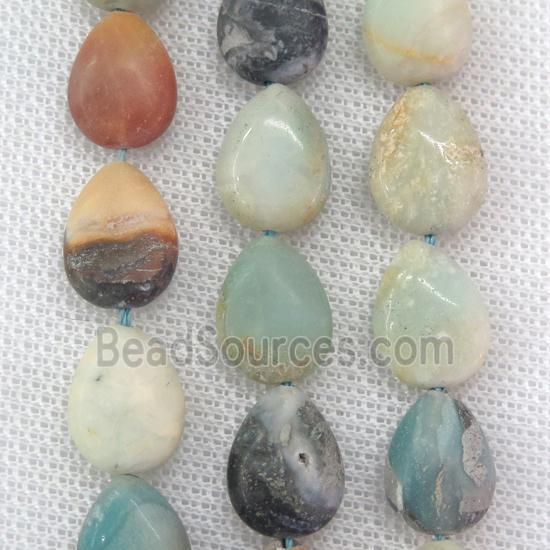 Chinese Amazonite teardrop beads, matte