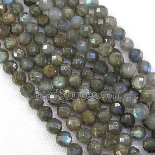 faceted round Labradorite Beads