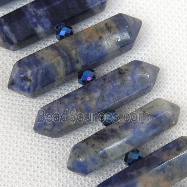 blue Sodalite bullet beads