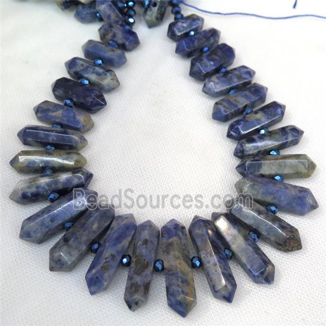 blue Sodalite bullet beads