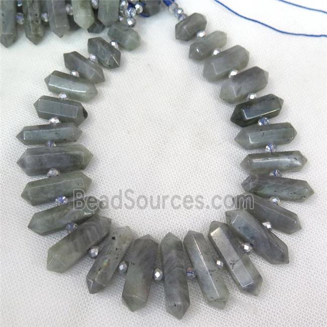 labradorite bullet beads