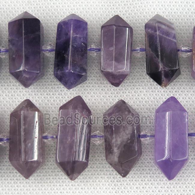 purple Amethyst bullet beads