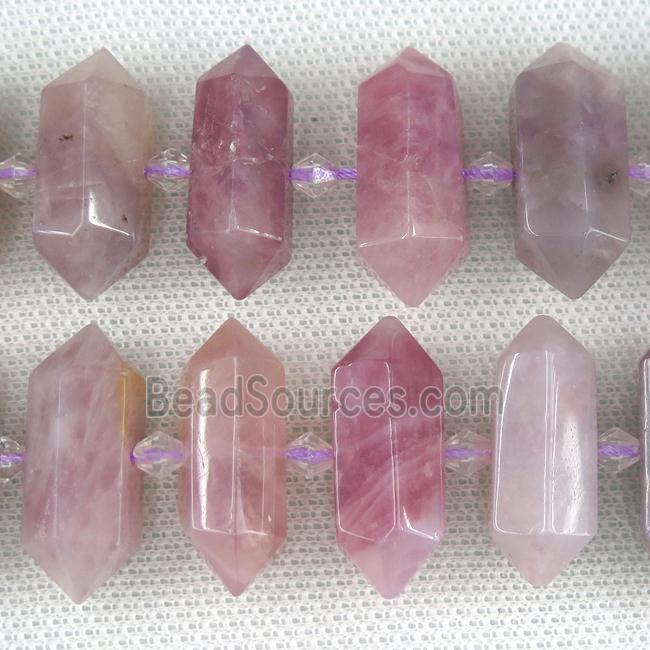 Madagascar Rose Quartz bullet beads