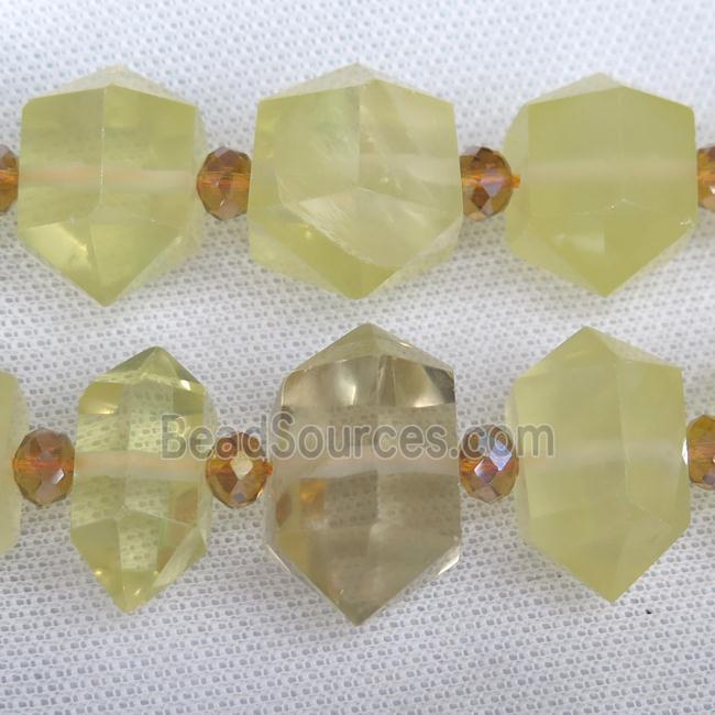 Lemon Quartz bullet beads