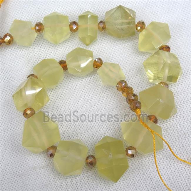 Lemon Quartz bullet beads