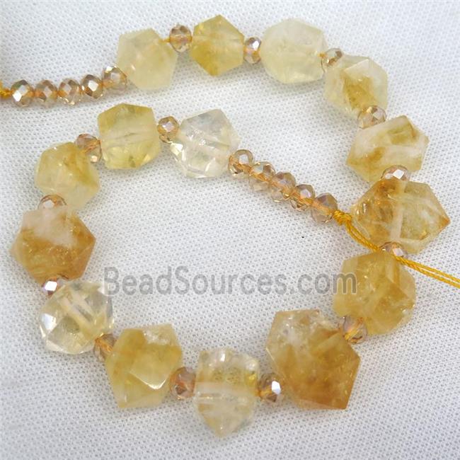 yellow Citrine bulet beads