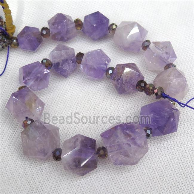 purple Amethyst bullet beads