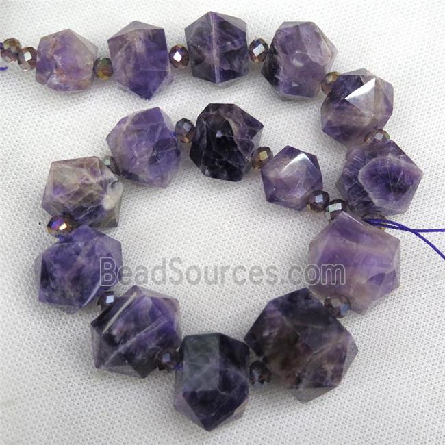 purple Dogteeth Amethyst bullet beads